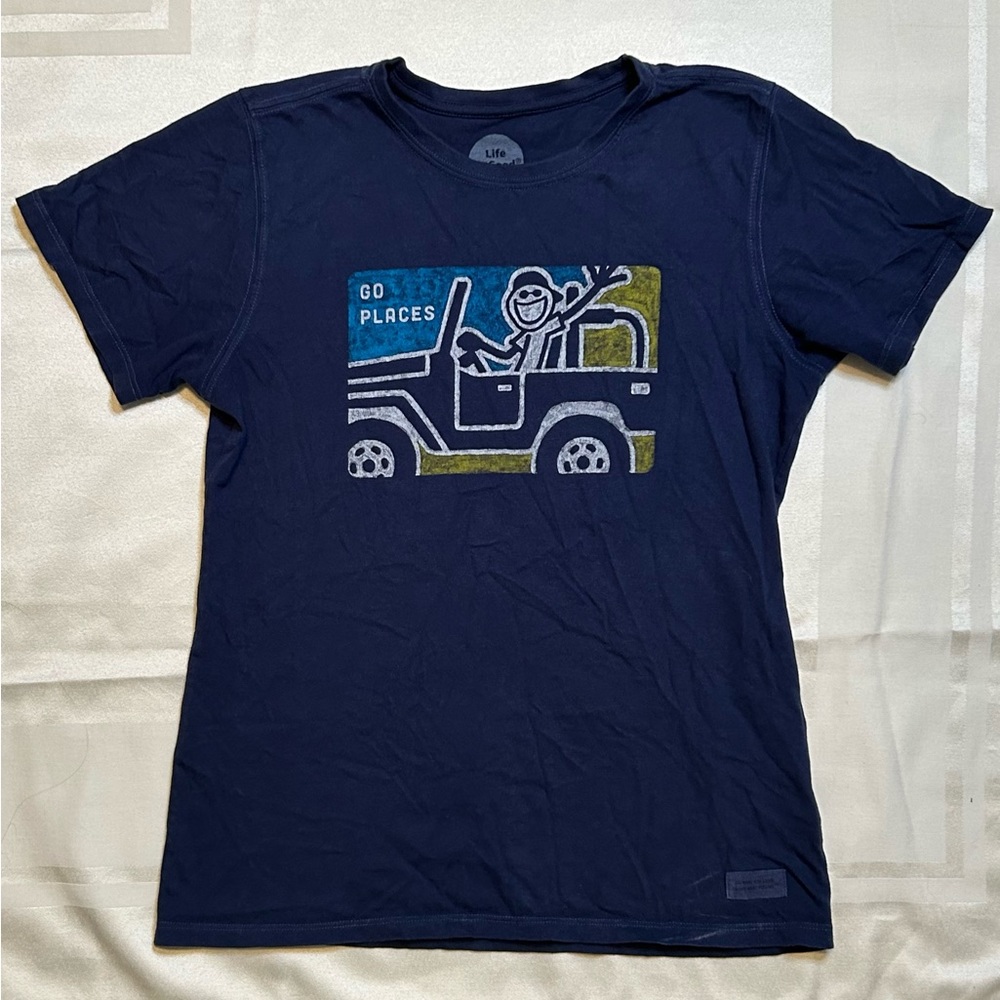 Life is Good Navy Blue Go Places Women’s T-Shirt S